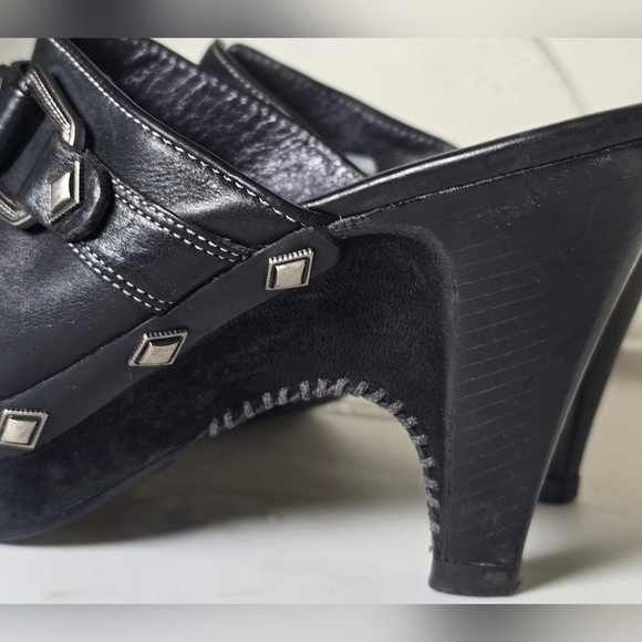 Cole Haan Black Leather Studded Mules 7 1/2 - Picture 8 of 12